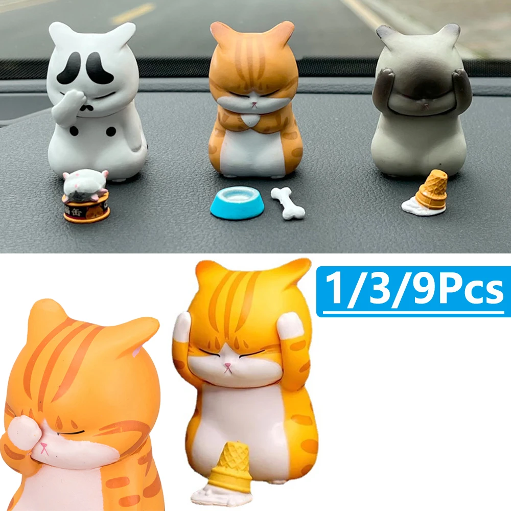 Car Accessories Walmart - 1/9 Kawaii Kedi Bebek Süsler Rakamlar